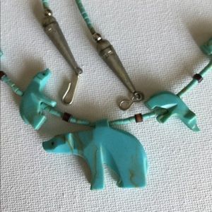 Turquoise Bear Fetish Necklace
